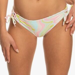 Roxy Tropics Hype Hipster Side Tie Swim Bottom Separates Green Large